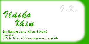 ildiko khin business card
